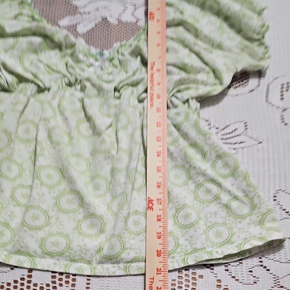 Laura Ashley White and Green Patterned Blouse - Picture 4 of 8